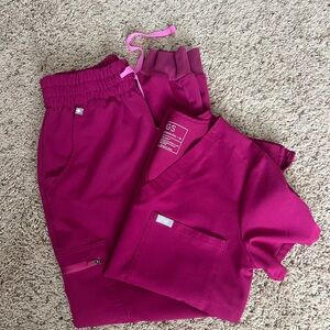 Figs Scrub Set - Berry - XS Top XS Bottom